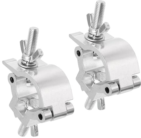 QUARKZMAN 2pz Morsetti per Traliccio Carico Massimo 100lb Singola Fibbia | Leggero, Morsetti in Lega di Alluminio, per Tubi di Illuminazione da 0,98-1,18 Pollici di Diametro Esterno