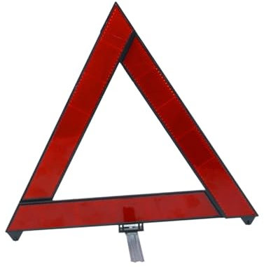 PartyKindom Road Warning Foldable Reflective Safety Triangle Emergency Sign Sturdy Base Rack for Stability
