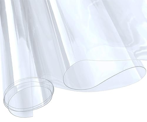 Pokepie Transparente PVC-Folie - 43cm X 122cm Wasserdichte Klare Vinyl-Rolle für DIY-Handtaschen und Taschen
