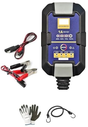 Compatible avec Y AMAHA SLIDER 50 CAT chargeur et mainteneur de charge batterie au plomb acide/AGM/GEL/Lithium 6 V/12 V pour voiture, moto, camping-car Quad Jet SKI compact automatique max 30 Ah