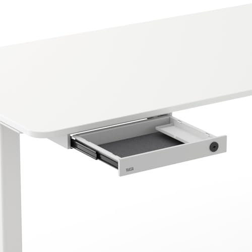 Yaasa Desk Drawer Desk Drawer, Black - Lockable Base Drawer A4 Desk with Felt and Pen Inlay - 5 kg Load Capacity - Drawer Box, Desk Base