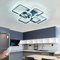 HiHiHomy Led Deckenleuchte, led deckenleuchte mit fernbedienung 6 quadratische Rahmen, dimmbar Kristall-Stil Kontrolle 3000 K-6500 K, schwarz flush-mounted Deckenleuchten,Wohnzimmerlampe Deckenleuchte