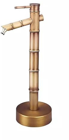 zxhrybh Robinet Exterieur, Robinet Jardin en Bambou Rustique en Laiton, Robinet Extérieur Autoportant, Fontaine à Robinet d'eau, pour Jardin, Villa et Arrière-Cour(20.2in/51.5cm)