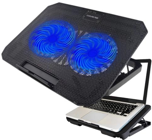 Laptop Stand With Fan, 15.6inch Cooler Pad, Notebook Cooling Stand, Silent Laptop Cooler, Stable Cooling Pad, Computer Cooling Holder, Laptop Overheating Prevention, Adjustable Laptop Stand,