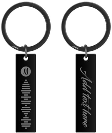 Rainsar Schlüsselanhänger Personalisiert, Spotify Schlüsselanhänger, Personalisierte Musik Spotify Scan Code Schlüsselbund Anhänger, Personalisierte Geschenke für Männer, Frauen & Papa