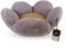 Ligo Fiore - Cuccia per gatti e cani di piccola taglia sfoderabile e lavabile. Cuscino materasso per cani in tessuto. REALIZZATA A MANO IN ITALIA (XS: Ø 55,5 x 19 H, GIALLO/ROSA)