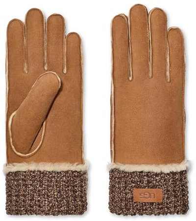 UGG Herren-Handschuhe aus Schaffell, gestrickt, Kastanie, Large/X-Large