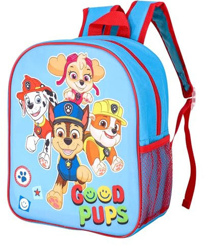 TDL Paw Patrol Kids Backpack – Good Pups Blue Lightweight School Bag with Adjustable Straps and Mesh Side Pockets – Ideal for Toddlers and Preschoolers
