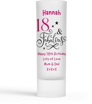 Personalised Shot Glass Fabulous Birthday Gift for 18th|21st|30th|40th|50th Daughter|Granddaughter|Mum|Sister|Mummy|Girls|Her|Women|Ladies