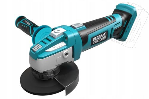 Akku-Winkelschleifer DEDRA 18V Ø125mm, 9500 RPM/min im Karton ohne Akku und Ladegerät, ergonomisches Leichtgewicht 1,8kg, 3 Montagepositionen, Sicherheitsschalter