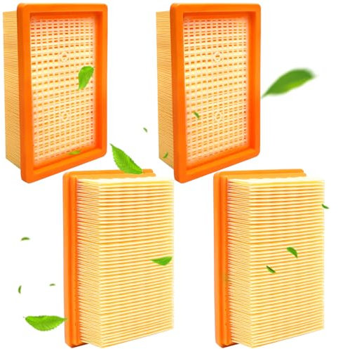 Lot de 4 Filtres Plissés Plats pour Kärcher WD4, WD5, WD6, MV4, MV5, MV6, Filtre Aspirateur Karcher pour Aspirateur Kärcher, Filtre Remplacement Réutilisable Compatibles avec Kärcher 2.863-005.0