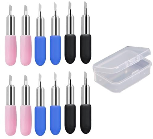 Wjelet 12 Stück Schneidklingen für Cricut Joy,Präzise 30°/45°Grad Schneideplotter Klingen,Ersatzklingen Kompatibel mit Cricut Joy Schneidemaschine für Papier,Vinyl,Stoff und Folie,Mit Aufbewahrungsbox