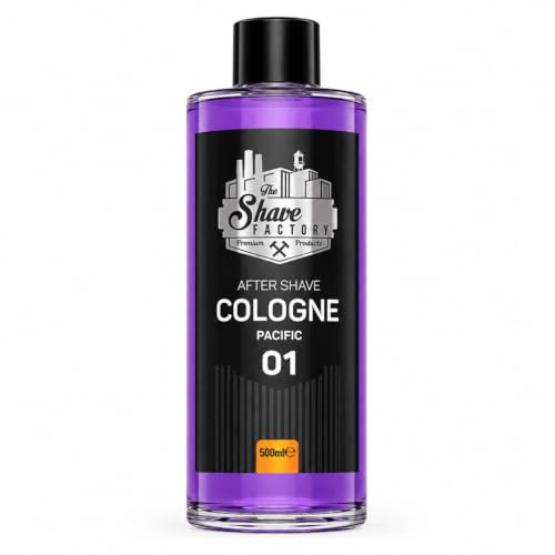 The Shave Factory – Pacific 01 After Shave Cologne – Parfümiertes Eau de Cologne in einer Glasflasche nach der Rasur 500 ml