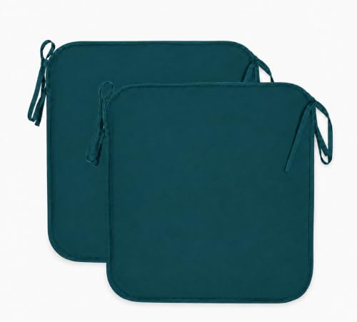 L S U Waterproof Chair Cushion Seat Pads Outdoor Tie-On Garden Patio Kitchen Office Chairs- Pack of 2, 4, 6, 8 (Pack 2 Green)