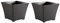 AC - Pack de 2 Macetas Rattan Cuadradas de plástico, Tiesto, macetero, Recipiente para Plantas, Flores, jardín, terraza, hogar, Fabricadas en España (Wengué - 30 cm)