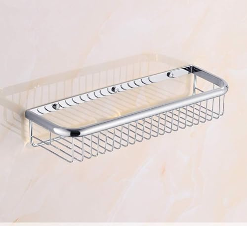 11,81 Zoll Messing Duschkabine Mit Verdeckten Installationsschrauben, Rostfreie Badezimmer-Caddy-Wand, Küchen-aufbewahrungskorbhalter, Silver, 45cm