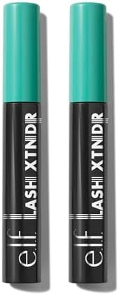 e.l.f. Lash XTNDR Mascara, Langanhaltend & Aufbaubar Für Den Look Von Wimpernverlängerungen, Klumpen- & Flockensicher, Vegan & Tierversuchsfrei, Soft Black (Packung mit 2)