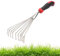 Handrechen | Garten Handrechen Aus Edelstahl - Robustes Gartengerät Metall Kurzgrubber für Sträucher und Blumenbeete