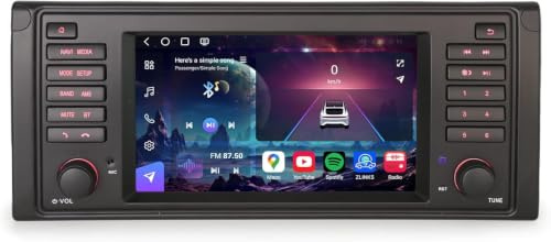 Erisin 8GO+128GO Android 16 Autoradio Bluetooth GPS pour BMW Série 5 E39 M5 | Qualcomm 8-Core 7 2DIN Radio Soutiens IPS Écran Tactile sans Fil CarPlay Android Auto WiFi 4G DSP FM Radio RDS CANbus TNT