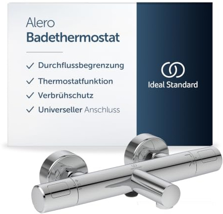 Ideal Standard Alero Badewannenarmatur Aufputz, Auslaufhöhe 163mm – Chrom | Gezielte Durchflusssteuerung, Verbrühschutz, universeller G-1/2-Anschluss, hochwertige Badarmatur, A8576AA