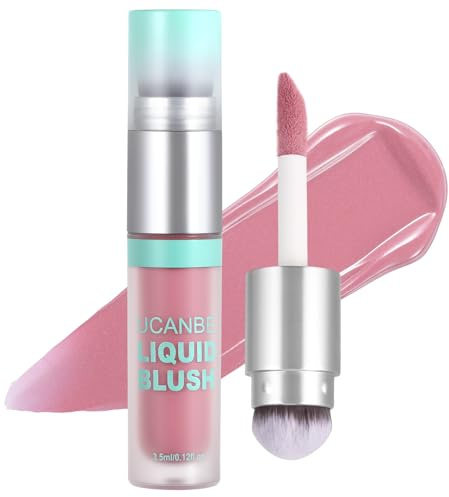 UCANBE Liquid Blush Mit Integriertem Pinsel & Abgeschrägtem Applikat | 2-in-1 taufrisches Rouge für Gesicht & Wangen. Hochpigmentiert und Langanhaltend (Serenade Pink)