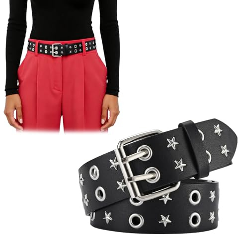 Katyjun Y2K Clothes Accessoire Einzigartig - 1 Stück Nietengürtel für Stilvolle Outfits - Gürtel Herren und Damen zum Dekorieren und Kombinieren - Alternative Clothes mit Hochwertigem Kunstled