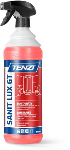 TENZI SANIT LUX GT/Badezimmerflüssigkeit/Sofort einsatzbereit/Ideal für Waschbecken, Toiletten, Bidets und Duschwannen/Entfernt Wasserflecken und nicht abgelagerte Steine/Hochglanz/ 1 Liter