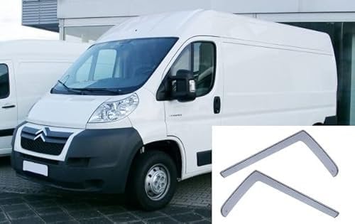 AC Wow 2 x FIAT Ducato Peugeot Boxer Citroen Relay Jumper ab 2006 Windabweiser, dunkel getöntes Acrylglas Tür Seitenfenster in Kanal Visiere Regen Schnee Sonnenschutz