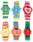 Toyvian Holz Handwerk Cartoon Simulation Armbanduhren Armband Uhr Schreibwaren für Srudents Kinder 6 Stücke (Zufällige Farbe)