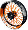 OneWheel Felgenaufkleber Motorrad passend für KTM SMC Racing passt auf alle 17 Zoll Supermoto Felgen - Vorder- und Hinterrad beidseitig inkl. Farbiger Spokes - V7 - Felgenrandaufkleber (orange)