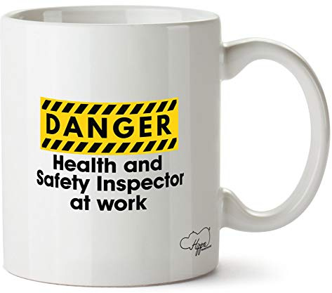 Hippowarehouse Danger Health and Safety Inspector at Work Printed Mug Cup Ceramic 10oz