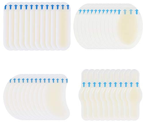 Pansements Ampoules, 40 Pièces 4 Tailles Pansements Hydrocolloïde Gel Bandages pour prévention et soin des ampoules au pied, orteil et talon