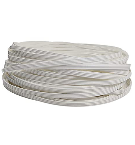 Flaches PE-Rattan-Kunststoffgeflecht für Stuhl, Liegestuhl, Couchtisch, Rattan-Möbel, Reparatur, 4 Linien, Weiß, 8 x 1,3 mm, 60 m
