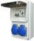 RoadEu - Quadro Elettrico Distributore di corrente 230V, 2x presa Schuko con interruttore, distributore di prese da cantiere IP44 magnetotermico differenziale 25A tipo A/AC, 2x LS C16A