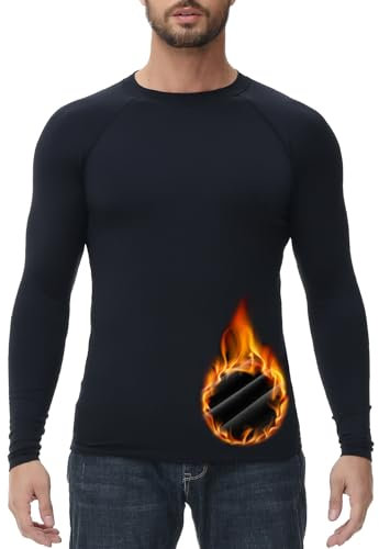 HUGE SPORTS Thermoshirt für Herren, Langarmshirt als Thermounterwäsche, Skiunterwäsche & Funktionsunterwäsche für Winter, Warme Unterwäsche Männer, Atmungsaktiv & Feuchtigkeitsableitend