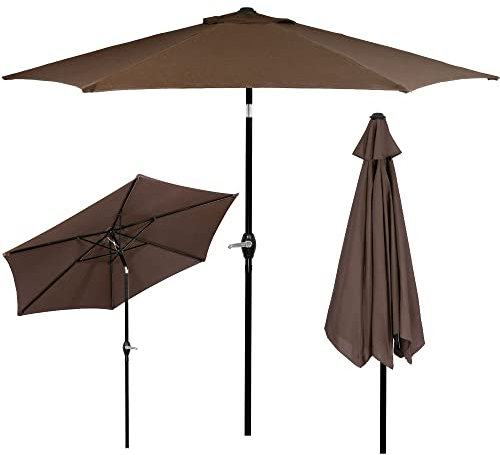 SPRINGOS Parasol de jardín Parasol con función de inclinación Sistema de manivela Sombrilla Terraza Jardín Envergadura 250 cm