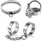 Guspiun Paar Handschellen Sm Fetisch Bondage Fußfesseln Handgelenks Fesseln Rollenspiel Halsband, Sklaven Intime, Metall BDsm Erwachsene Slave Sex toys (Fußfesseln +Handschellen +Halsband für Frauen)