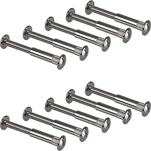 Gedotec Vis pour meubles M6 | 50 pièces - vis à douille | Connecteur acier nickelé | Épaisseur du bois 76-86 mm | Connecteur pour meubles Connecteur d'armoire à fente cruciforme PZ2 et lame plate
