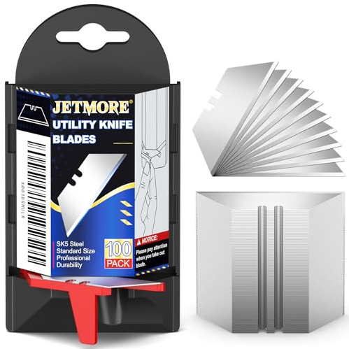 JETMORE 100 Pack Utility Knife Blades, Knife Blades, SK5 Razor Blades