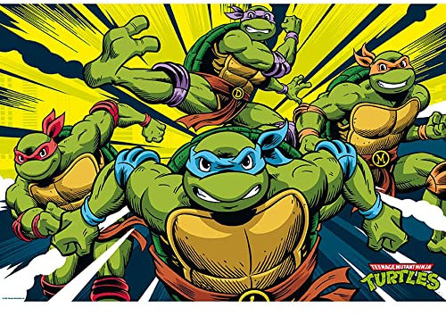ABYSTYLE Teenage Mutant Ninja Turtles In Action 61 x 91,5 cm / 24,2 x 35,8 Zoll Maxi-Poster – Gerollt geliefert – Kunstposter – Wandposter – Poster & Drucke | TMNT Merchandising