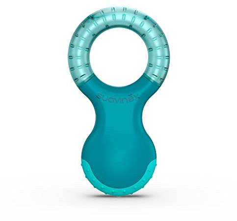 Suavinex, Mordedor de Bebé Refrigerante, a partir de +4 Meses. Anillo de Dentición Refrigerante, Con Relieves, Azul