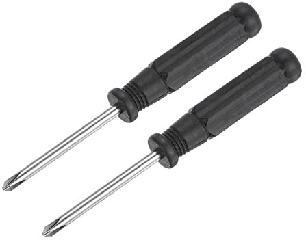 sourcing map Mini Phillips Screwdriver, 4.0mm Cross Head with Black Handle for Small Appliances, 2 Pcs