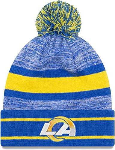 New Era Offizielle NFL-Mütze für Erwachsene, Unisex, Strickmütze mit Bommel, LOS ANGELES RAMS, Einheitsgr��e