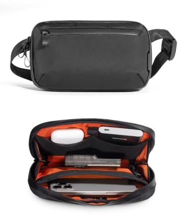 ALPAKA Elements Tech Case Mini – Kompakte Kabeltasche & Organizer | Crossbody-Umhängetasche für Smartphone, Powerbank & Reise-Gadgets, X-Pac VX42, Schwarz