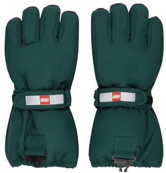 Kabooki Unisex LWATLIN 700-GLOVES W/MEM. Fäustlinge, Dark Green, 122/128