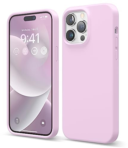 elago Liquid Silicone Case Compatible with iPhone 14 Pro Max Case (6.7), Premium Silicone, Full Body Protection - 3 Layer Shockproof Phone Cover, Anti-Scratch Soft Microfiber Lining (Light Lilac)