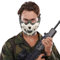 Yzpacc Airsoft-Maske, Halbgesichtsmaske, Oni-Maske, Samurai-Maske, Totenkopf-Halbgesichtsmaske, taktische Halbgesichtsmaske mit Ohrenschutz, Netzmaske für Halloween, Party, Paintball, Cs, Jagd