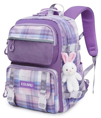 Amythe Schulrucksack Teenager Mädchen Rucksack Modischer,Leicht, Wasserdicht - Schulranzen für Kinder 9 10 12 14 16 jahre - Ideal für Schule und Reisen - Lila