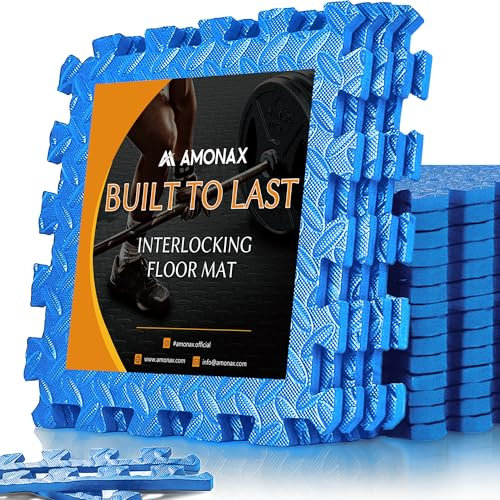 Amonax Bodenschutzmatte Fitness Puzzlematte, Schaumstoff Gym Matte Puzzlematte Kinder, Pool Bodenschutzmatte Garagenboden Matten, Fitness Zuhause Sportgeräte Home Gym Equipment