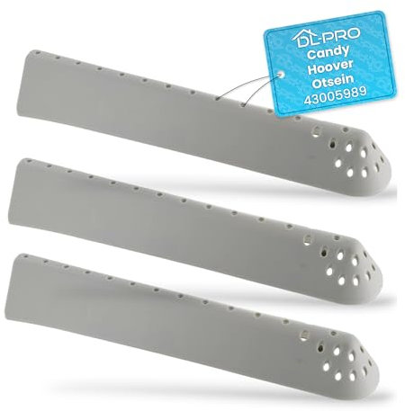 DL-pro 3 x Aletas de tambor 31 x 6,1 x 4,2 cm para Candy Hoover Otsein 43005989 - Juego de aletas de arrastre robustas con 31 agujeros, color gris